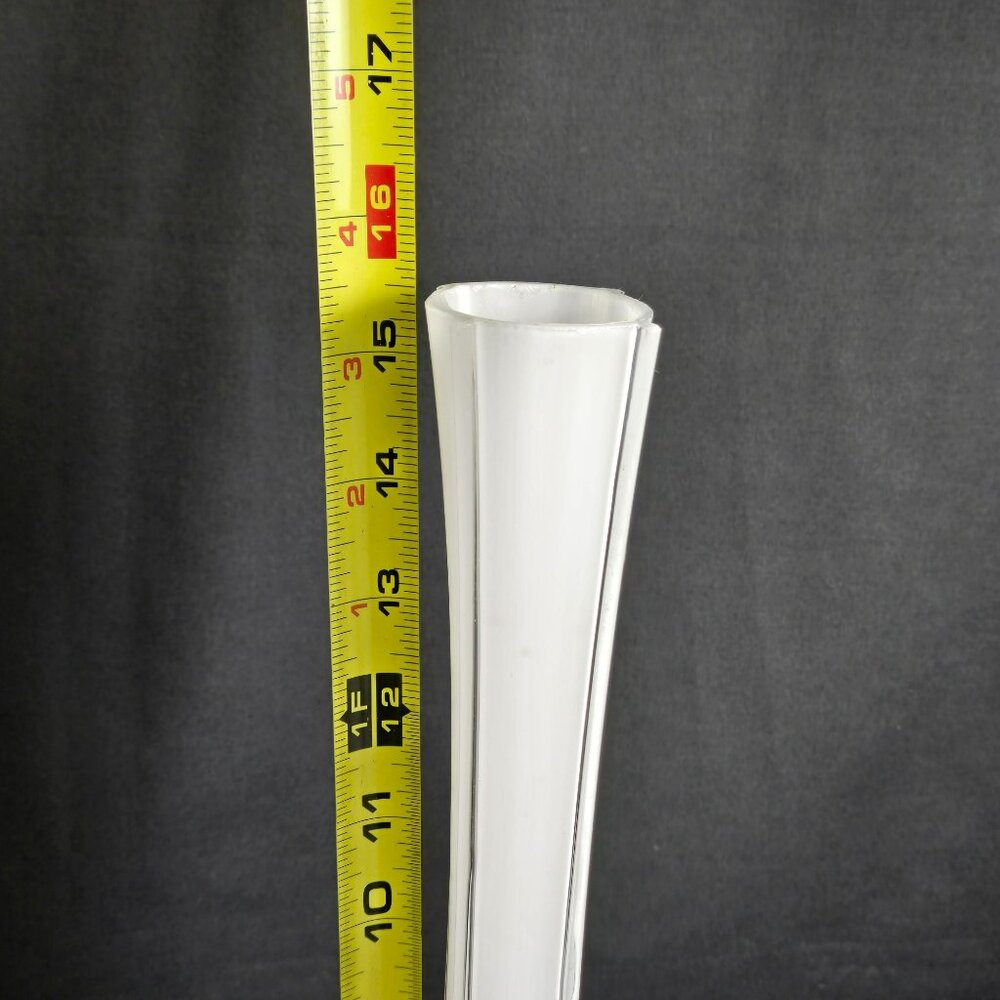 Vintage Clear Glass Floor Bud Vase 16" Tall Trumpet Stretch Flared Base Decor - Picture 6 of 9